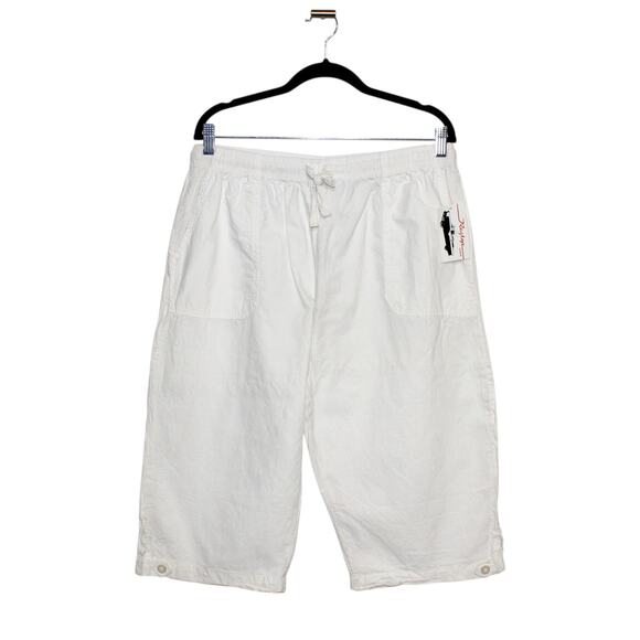 Vintage Ragtop 100% Cotton White Capris Size 1X NWT - Picture 1 of 10